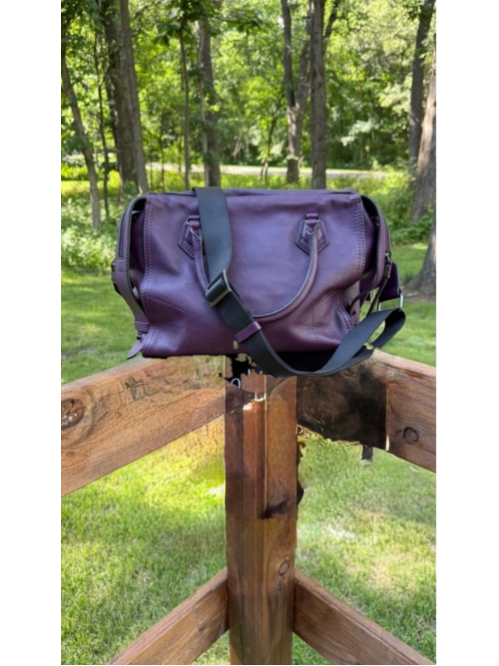Botkier New York Rich Plum Purple Leather Satchel/Crossbody Bag